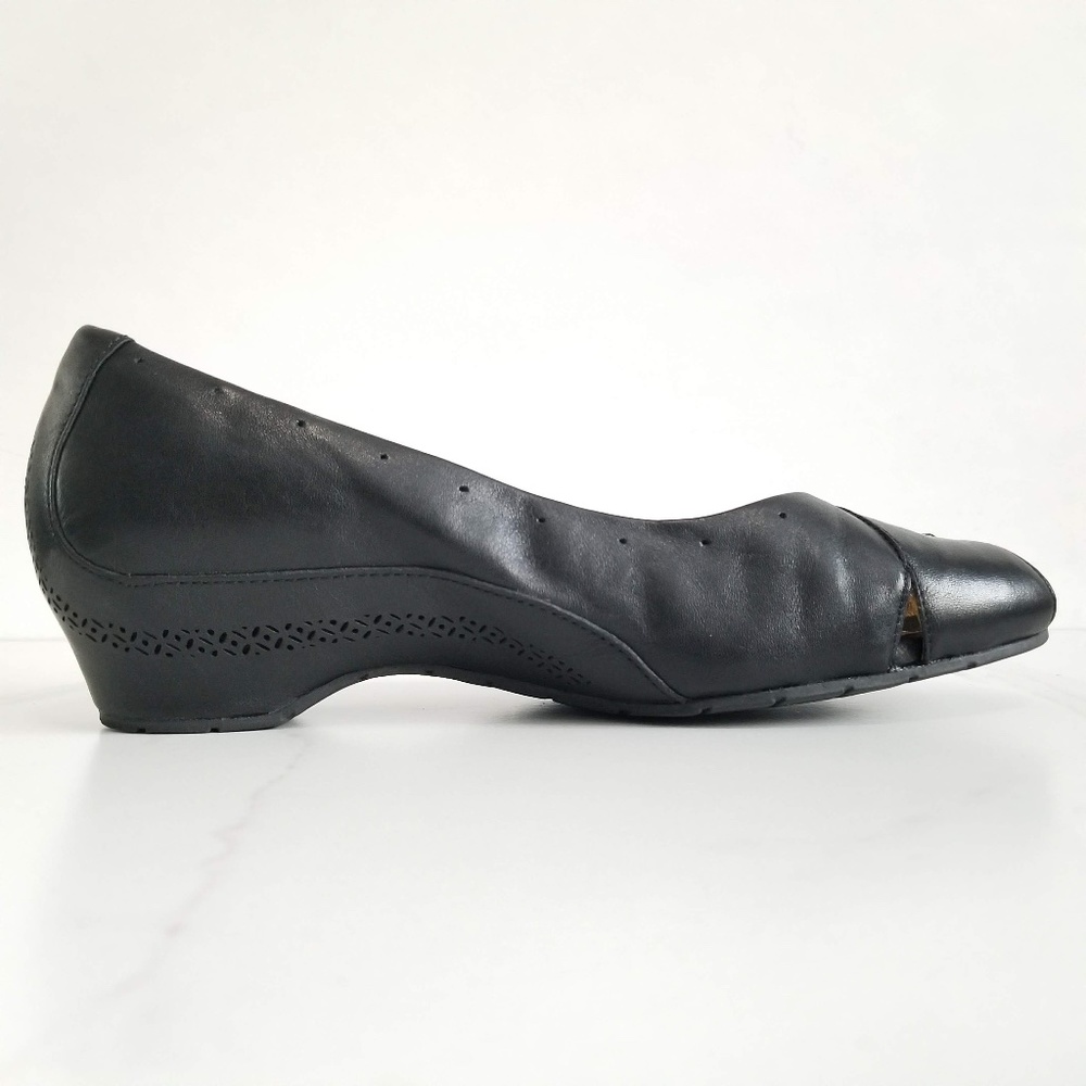 Clarks Unstructured Pumps Peep Toe Low Heels - Picture 5 of 12
